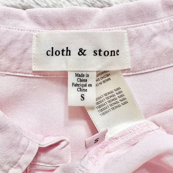 SOLD-Anthropologie Pastel Pink Chambray Long Sleeve Buttondown Shirt Small - Picture 8 of 9